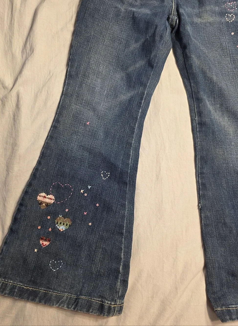 Gap Denim Girls Vintage Embroidered Flare Jeans